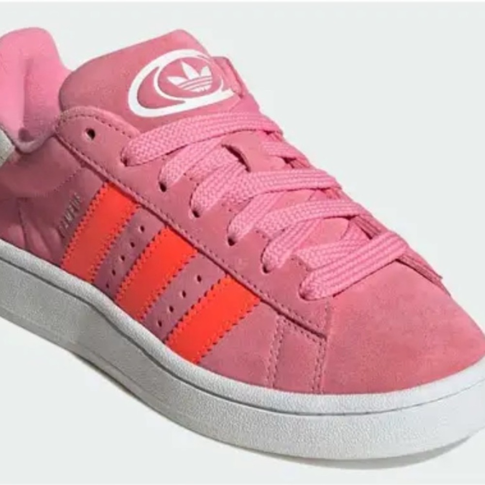 NEW Adidas Campus Suede /Big Girl Size 5.5 Bliss Pink Solar Red Sneakers  In Box